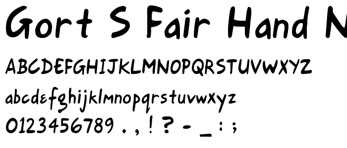 Gort_s Fair Hand normal font